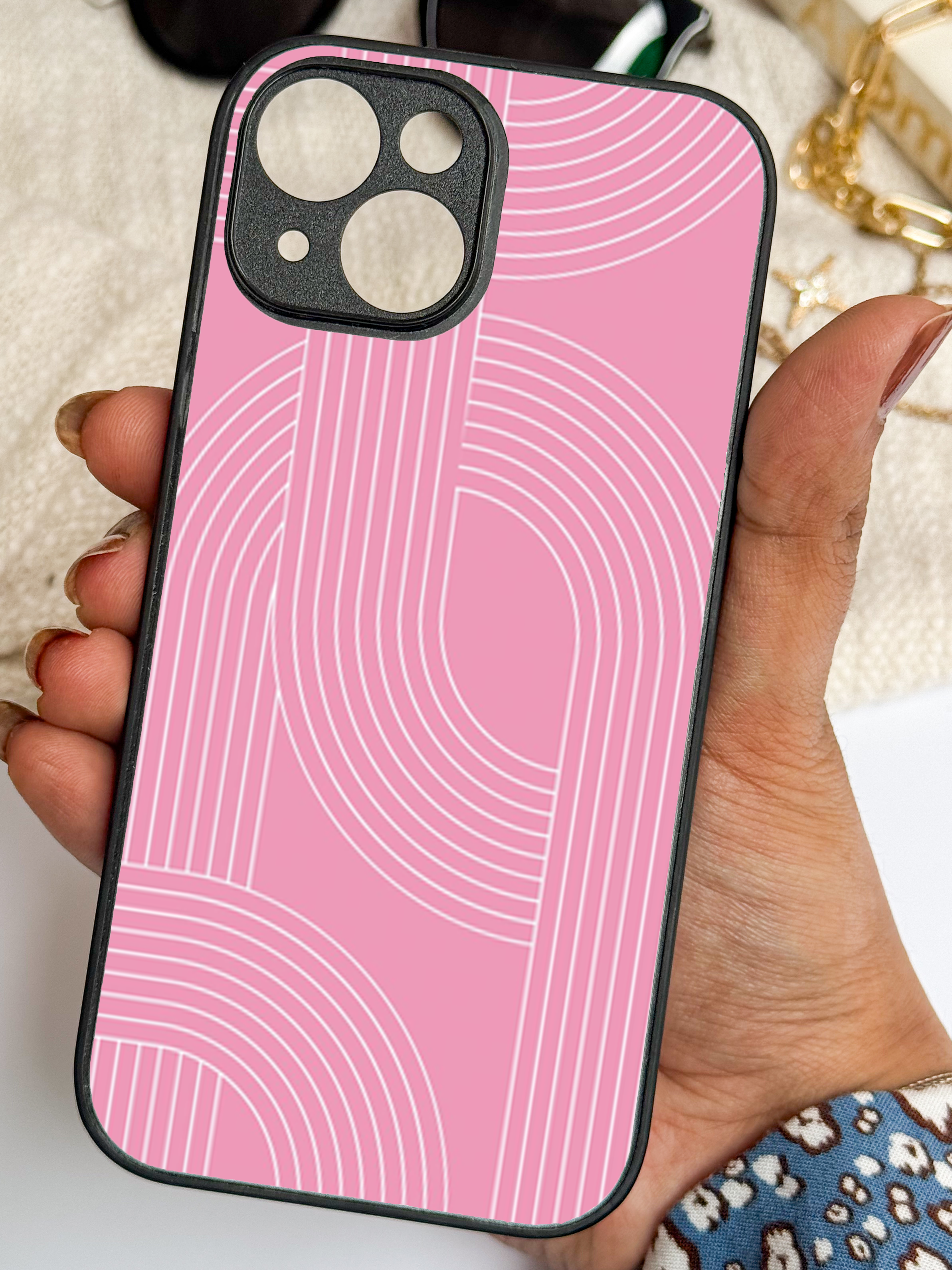 Linear Blush iPhone Covers (11–16) Series | Aesthetic Design