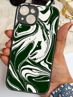 Dark Waves Printed Glass Back iPhone Covers (11–16) Series | Aesthetic Design