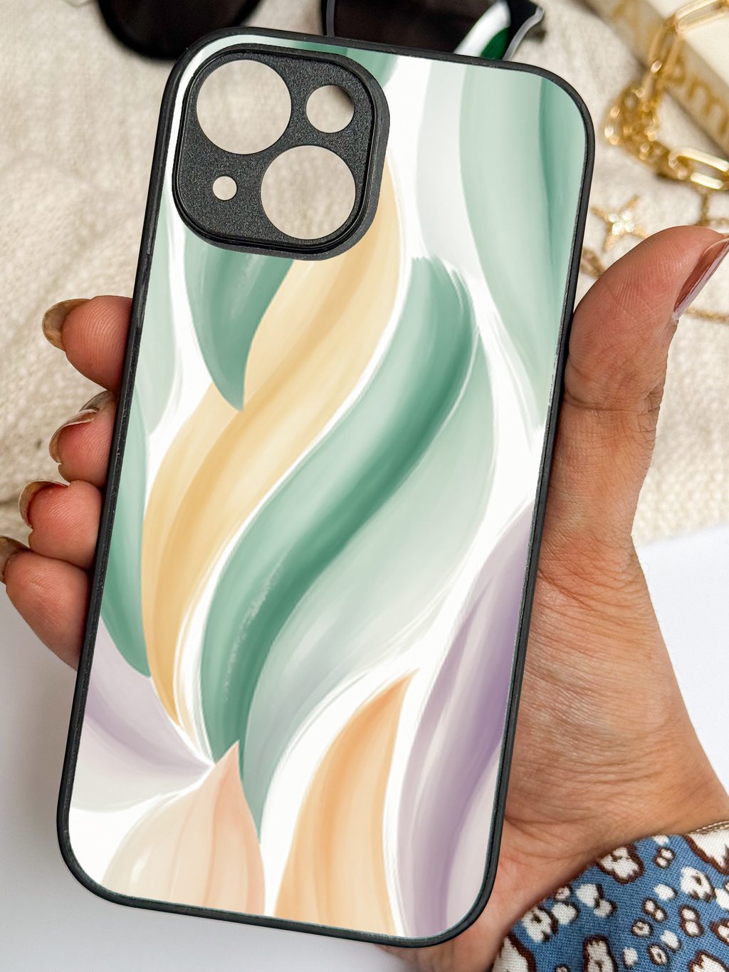 Ocean Mist Printed Glass Back iPhone Covers (11–16) Series | Aesthetic Design