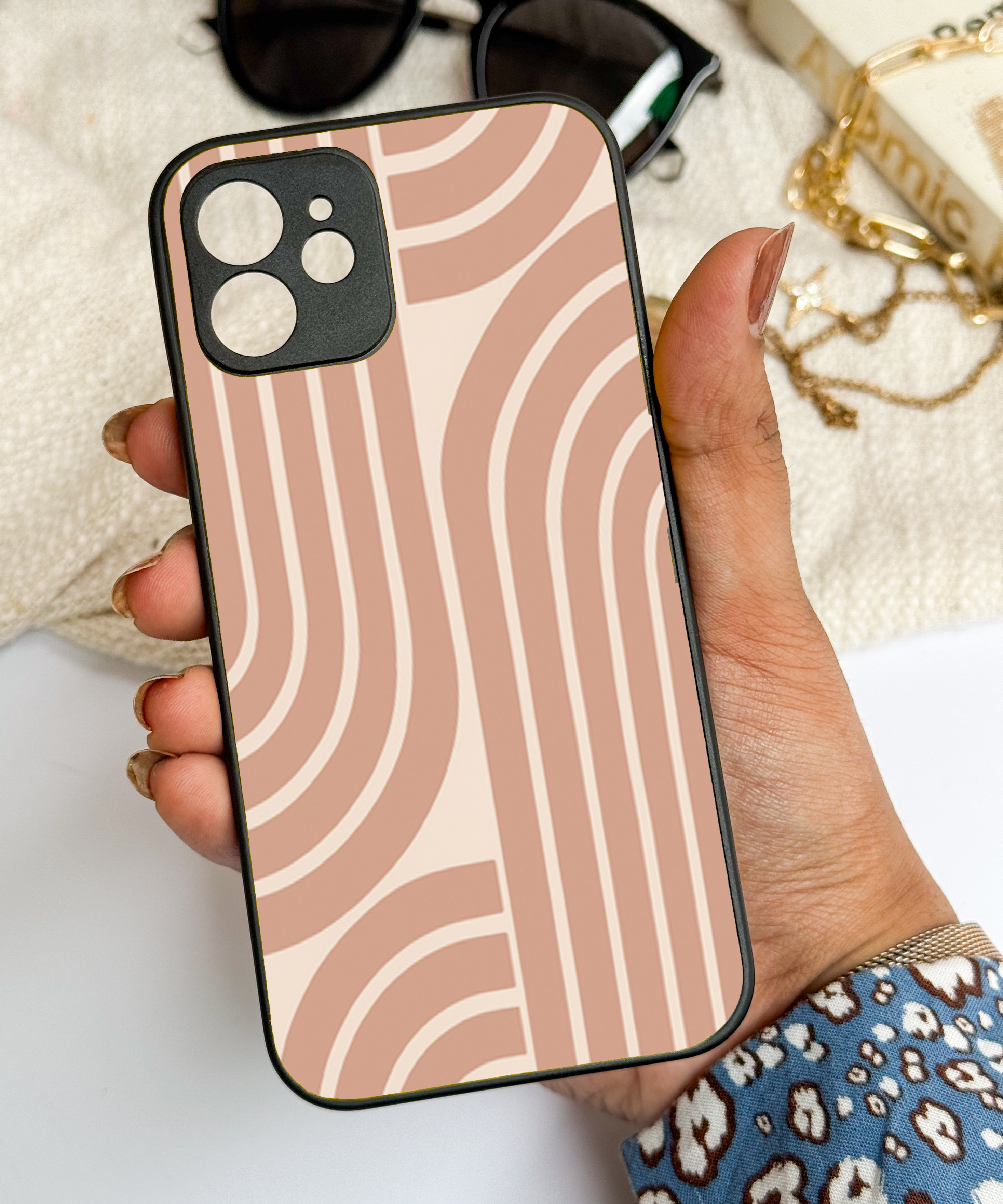 Abstract Arc  Premium Glass Back Cover For Samsung Galaxy S, A, M & F Series