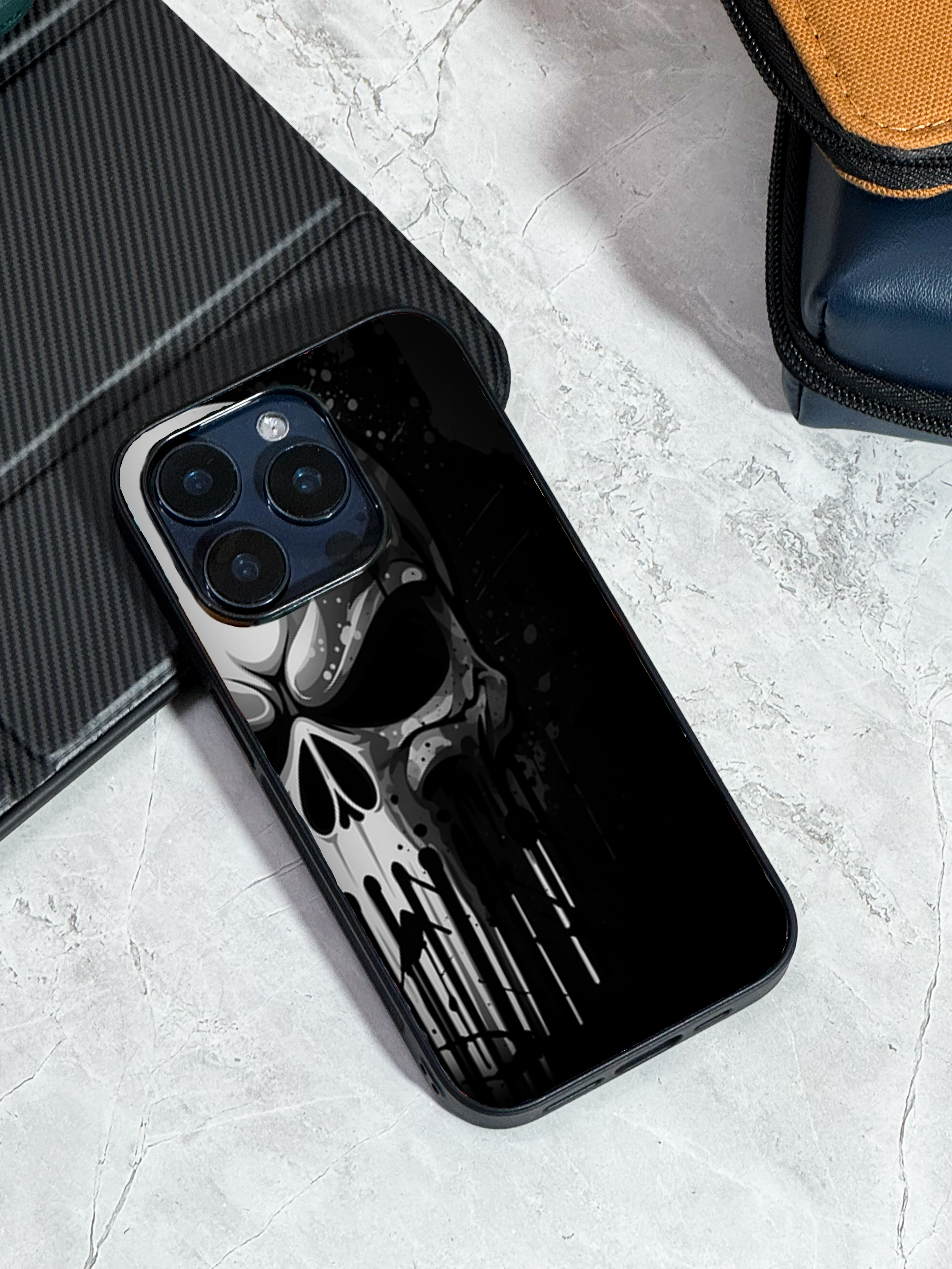 Bold and Classy Dark Punisher Case iPhone Covers (11–16) Series