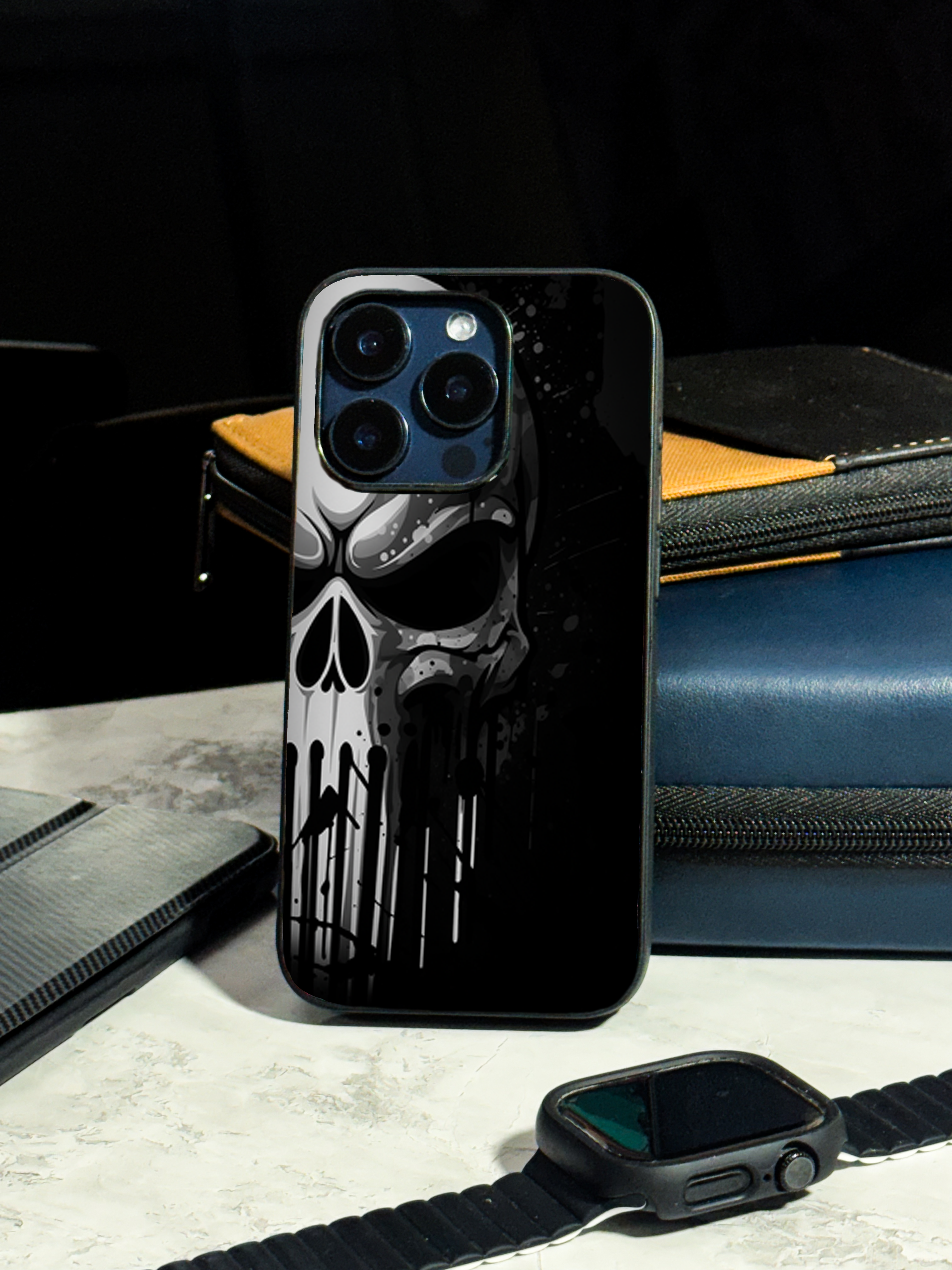 Bold and Classy Dark Punisher Case iPhone Covers (11–16) Series