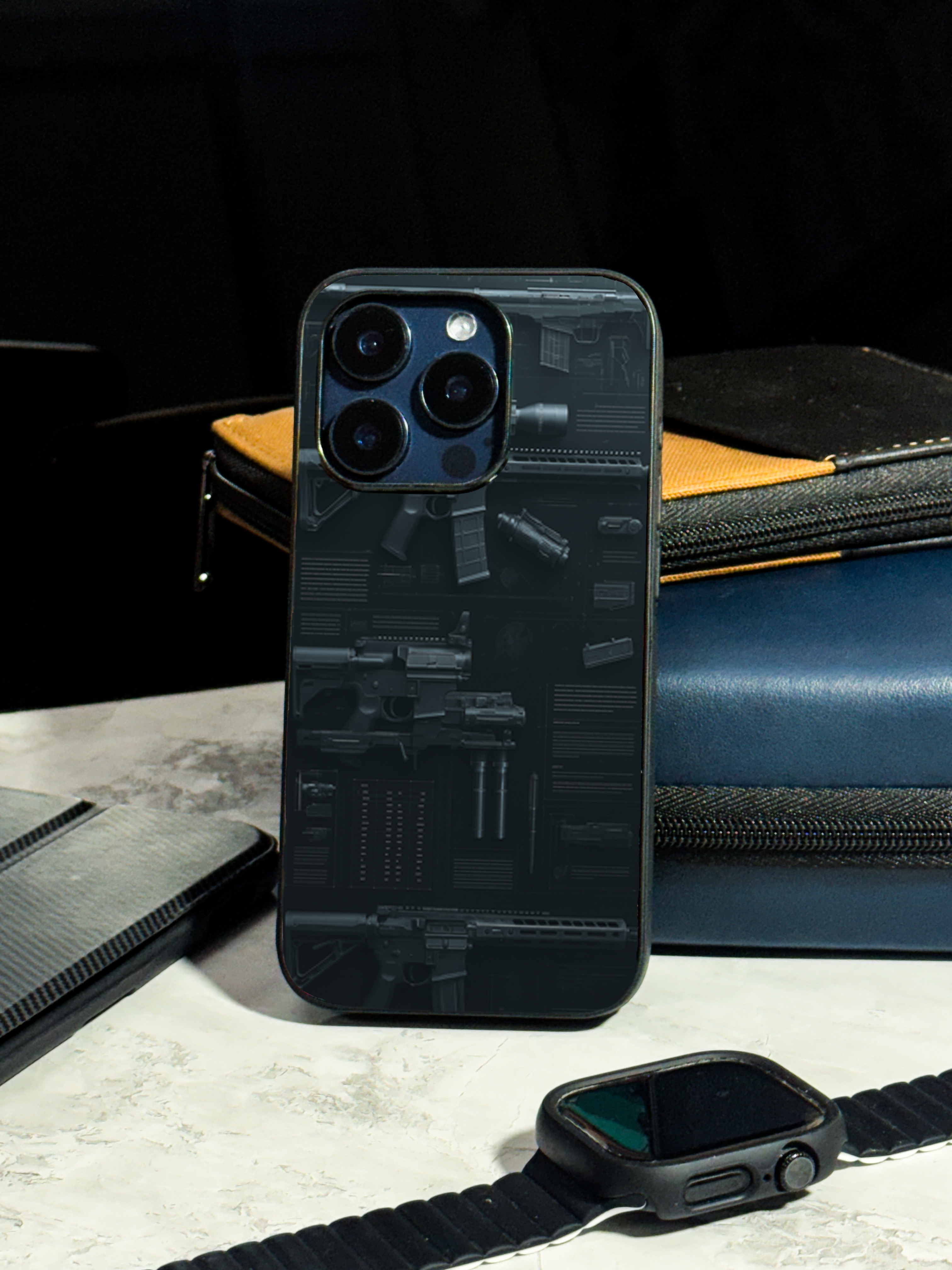 Bold and Classy Armory Black Case iPhone Covers (11–16) Series