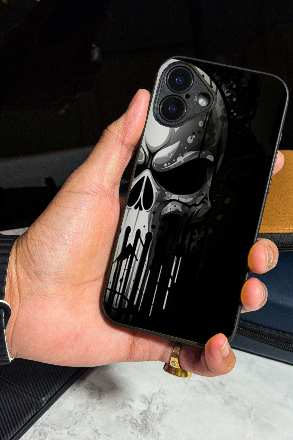 Bold and Classy Dark Punisher Case iPhone Covers (11–16) Series