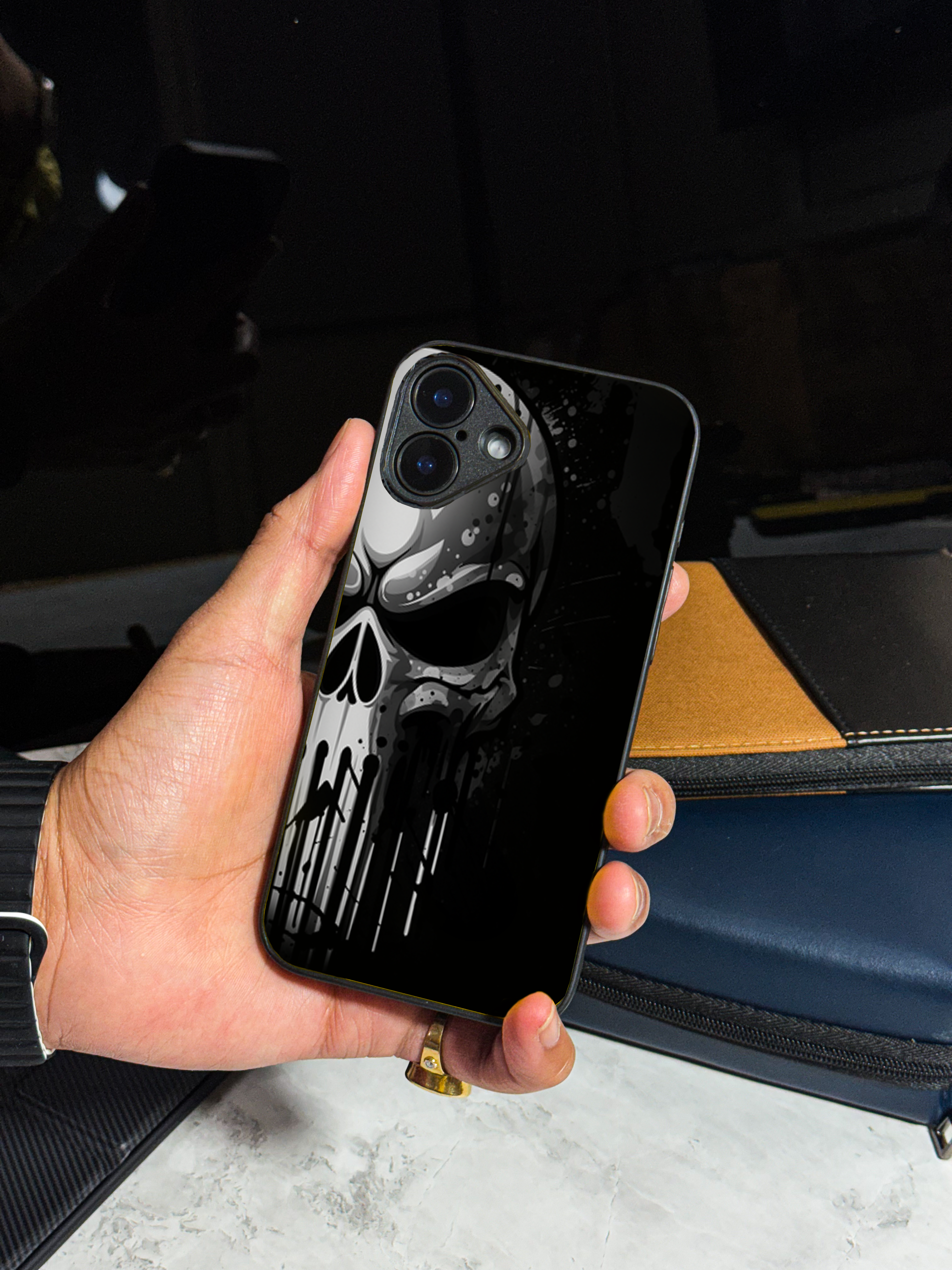 Bold and Classy Dark Punisher Case iPhone Covers (11–16) Series