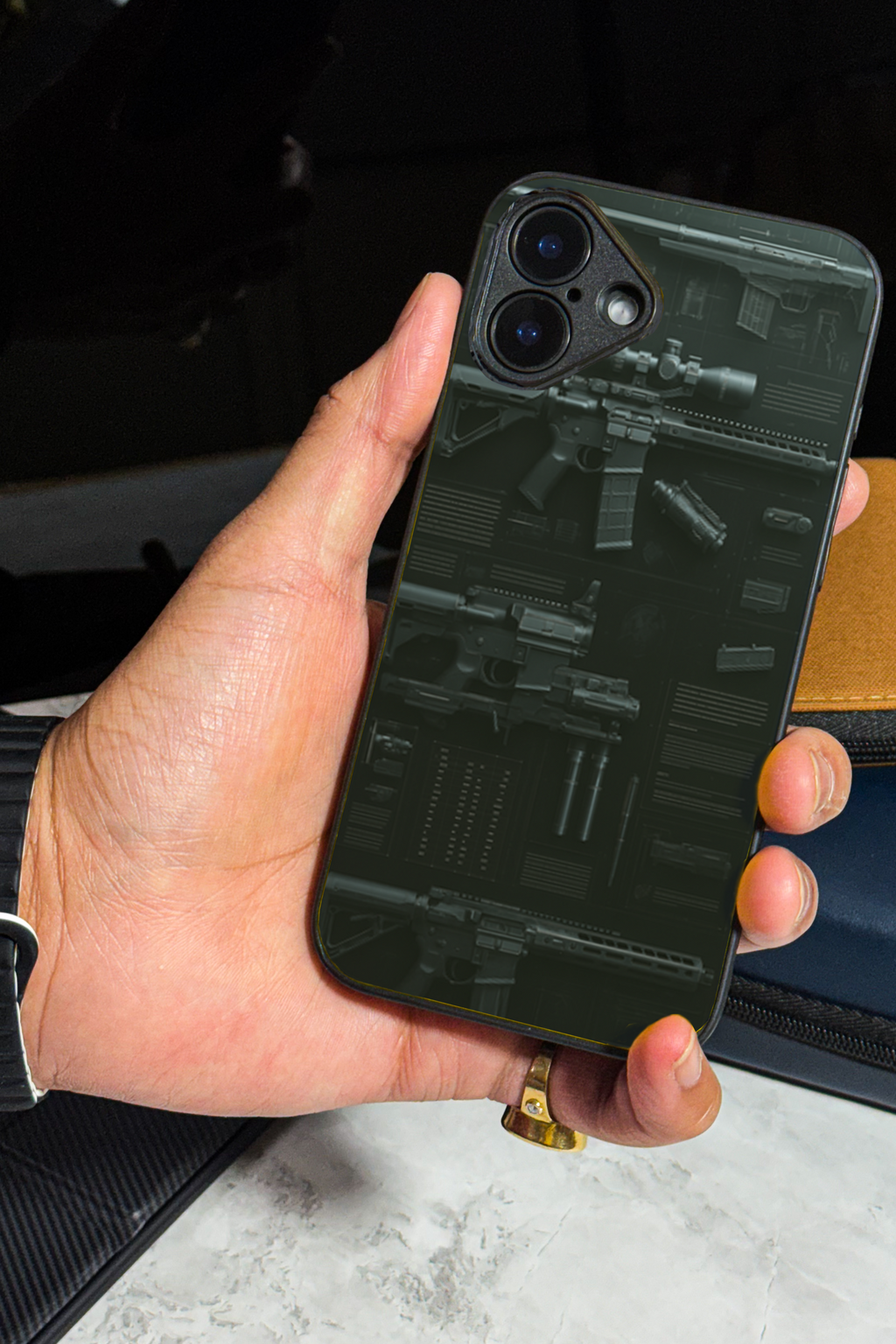 Bold and Classy Armory Black Case iPhone Covers (11–16) Series