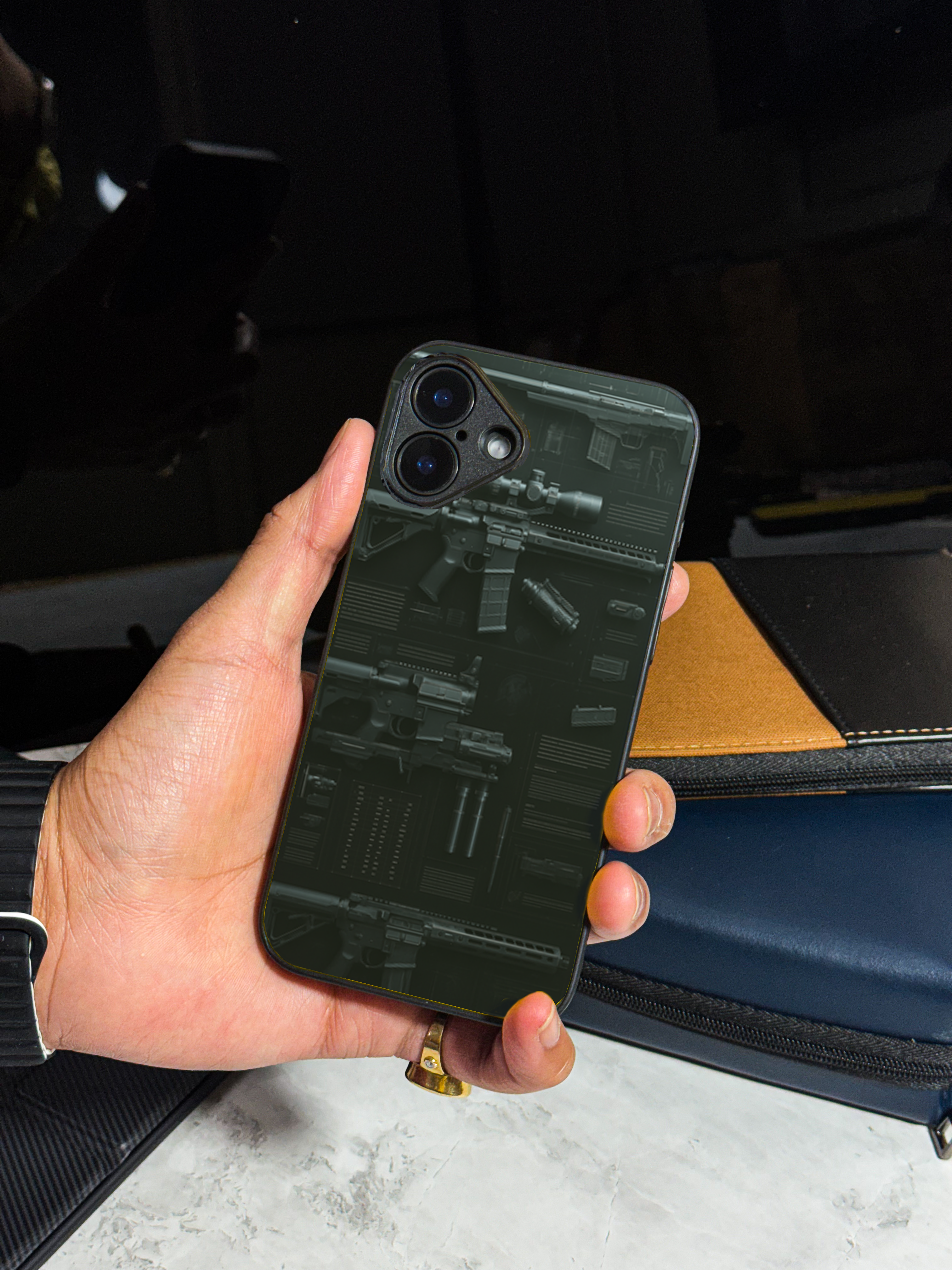 Bold and Classy Armory Black Case iPhone Covers (11–16) Series
