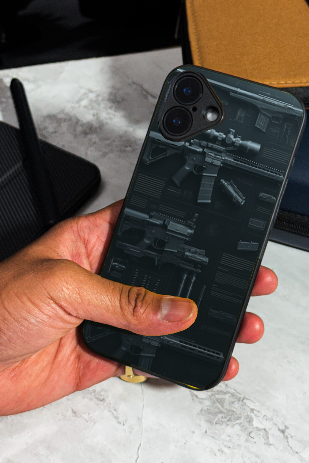 Bold and Classy Armory Black Case iPhone Covers (11–16) Series