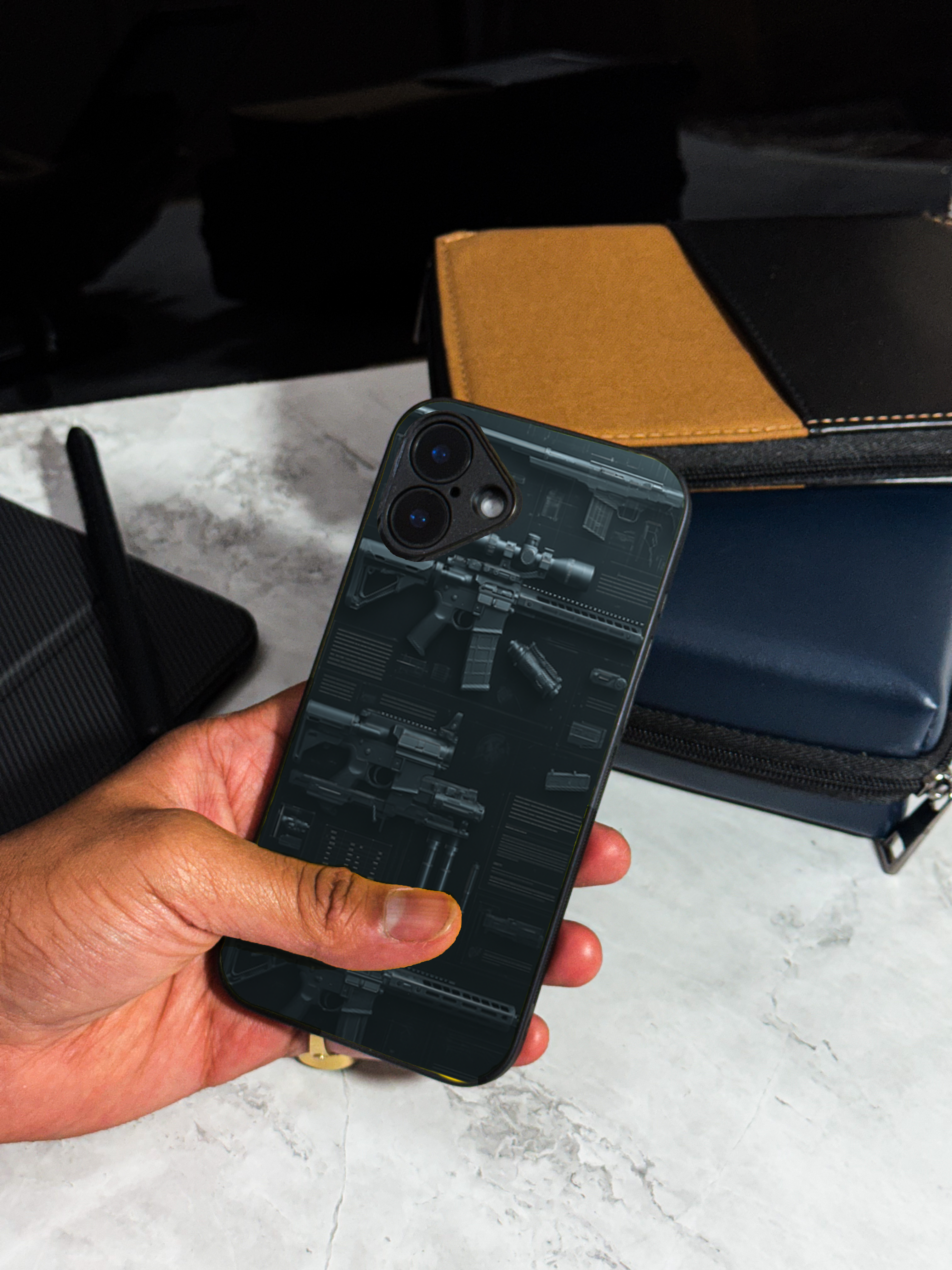 Bold and Classy Armory Black Case iPhone Covers (11–16) Series