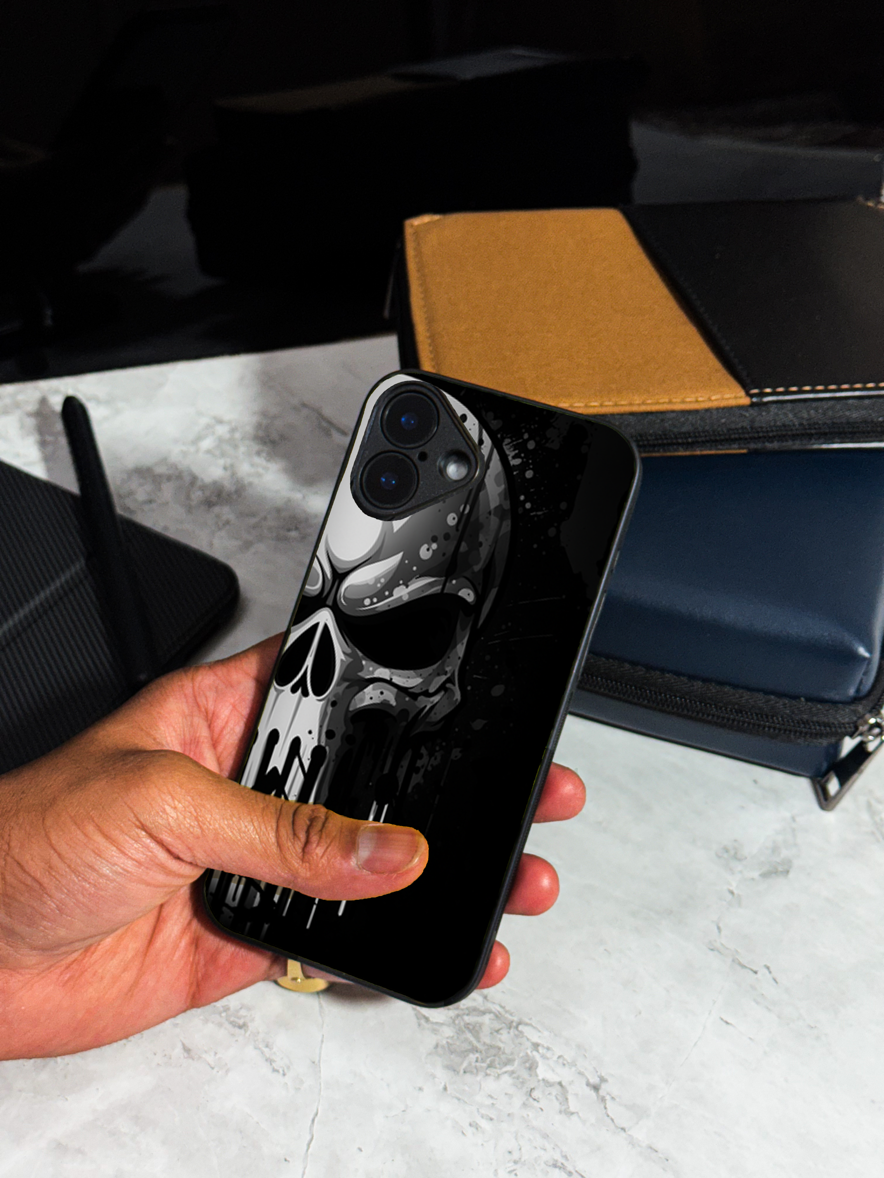 Bold and Classy Dark Punisher Case iPhone Covers (11–16) Series