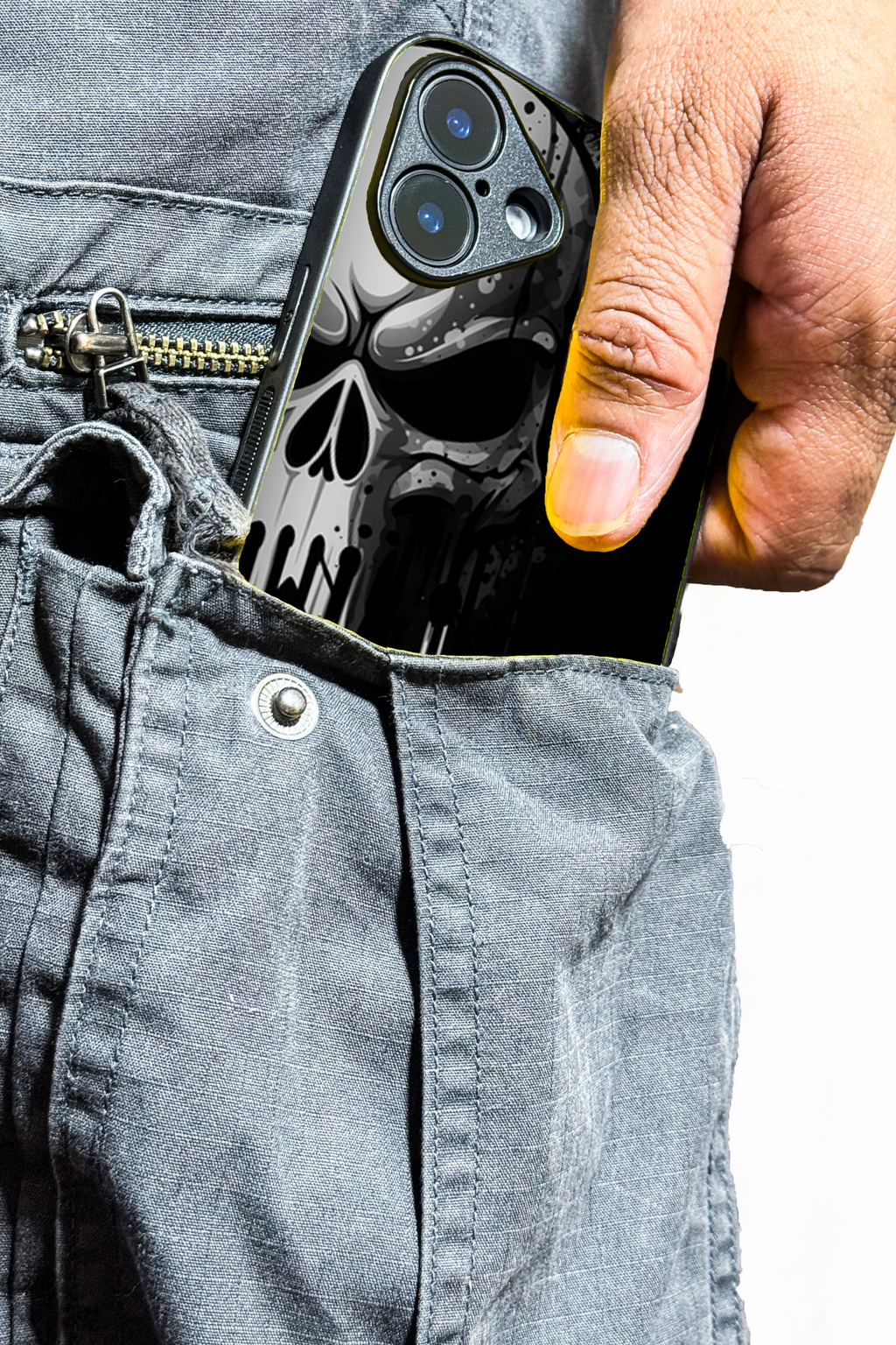 Bold and Classy Dark Punisher Case iPhone Covers (11–16) Series