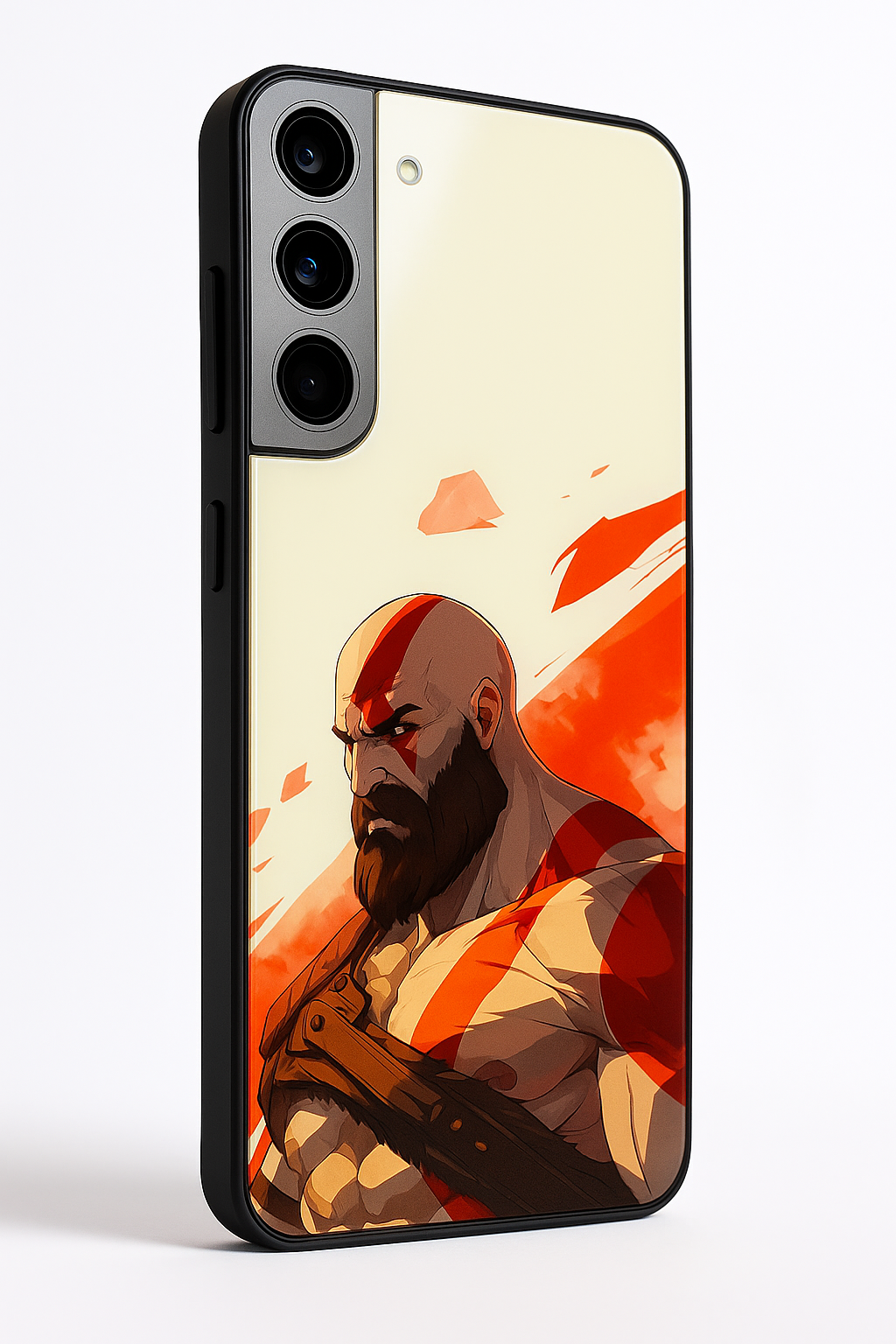 I am Kratos Premium Glass Back Cover For Samsung Galaxy S, A, M & F Series