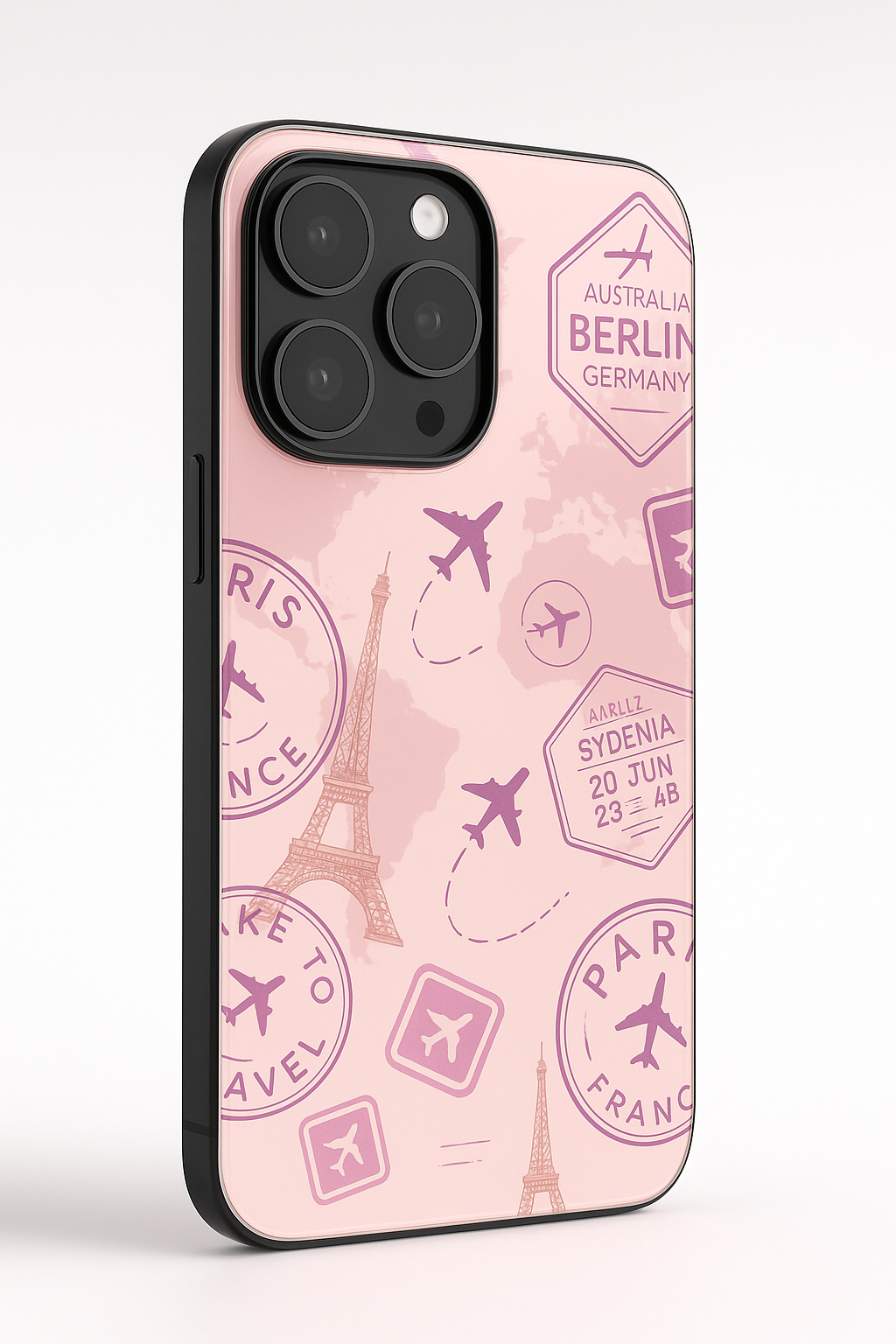 Travel Bug Printed Glass Back iPhone Covers (11–16) Series | Aesthetic Designs