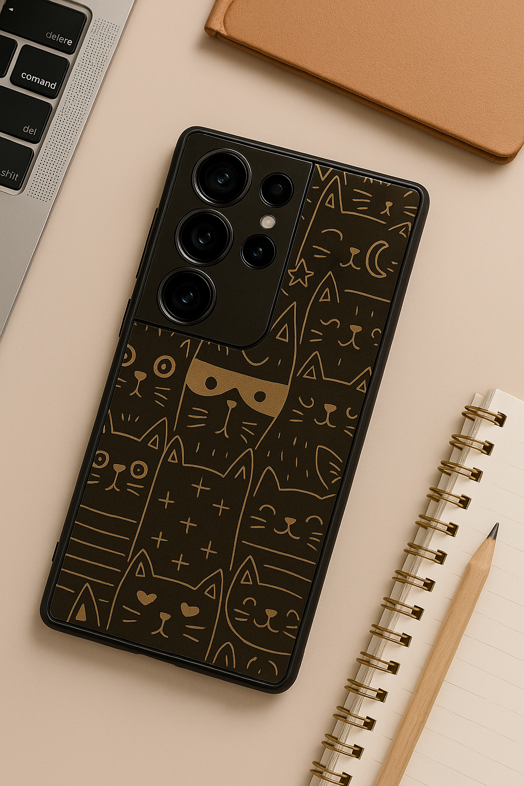 Meow You Too Premium Glass Back Cover For Samsung Galaxy S, A, M & F Series