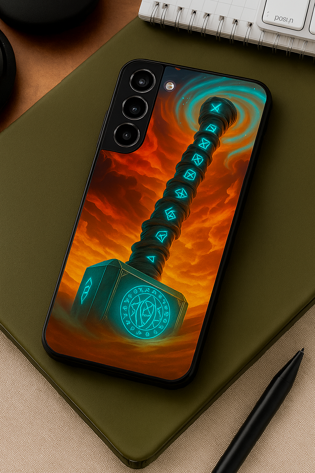 Mjolnir's Wrath Premium Glass Back Cover For Samsung Galaxy S, A, M & F Series