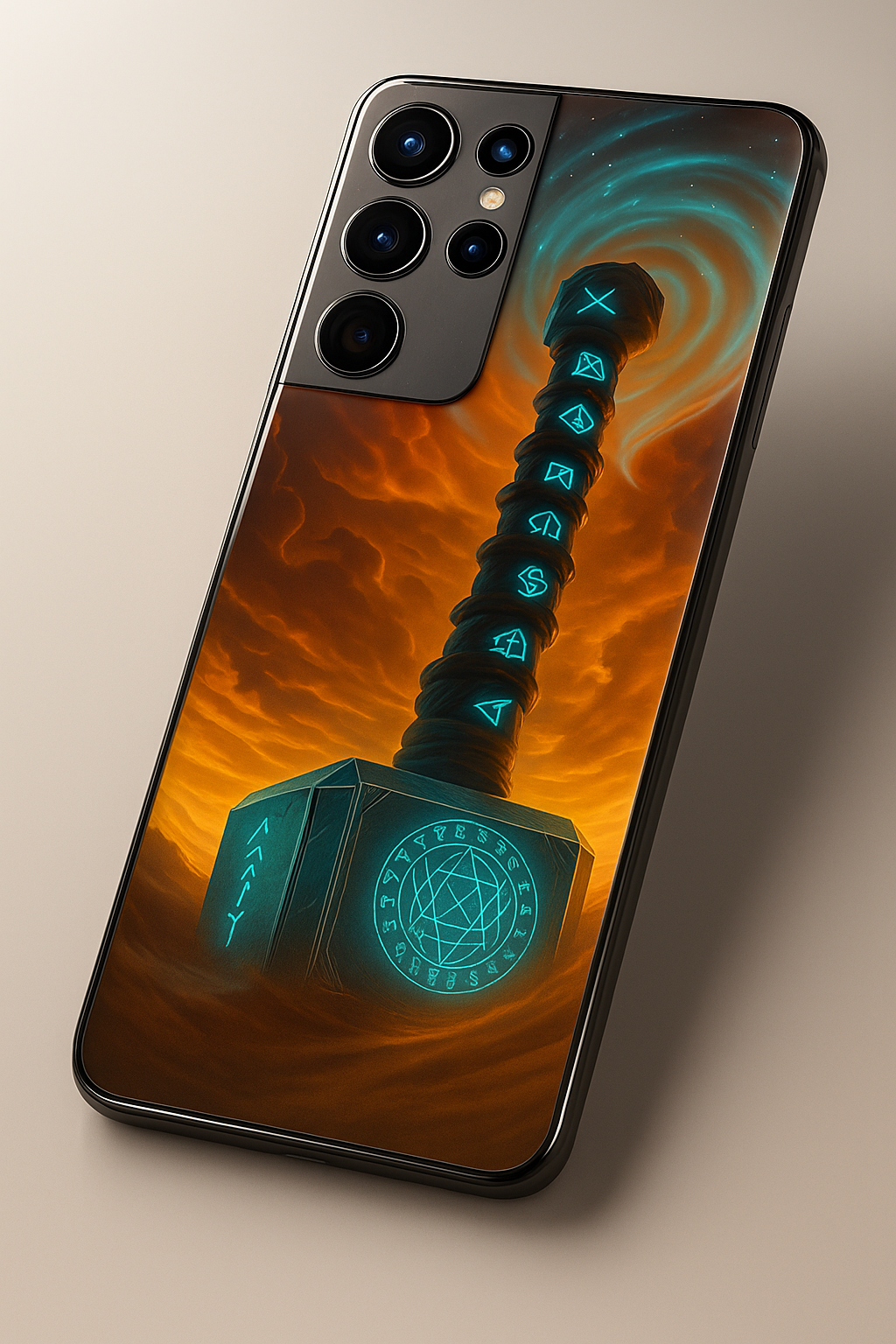 Mjolnir's Wrath Premium Glass Back Cover For Samsung Galaxy S, A, M & F Series