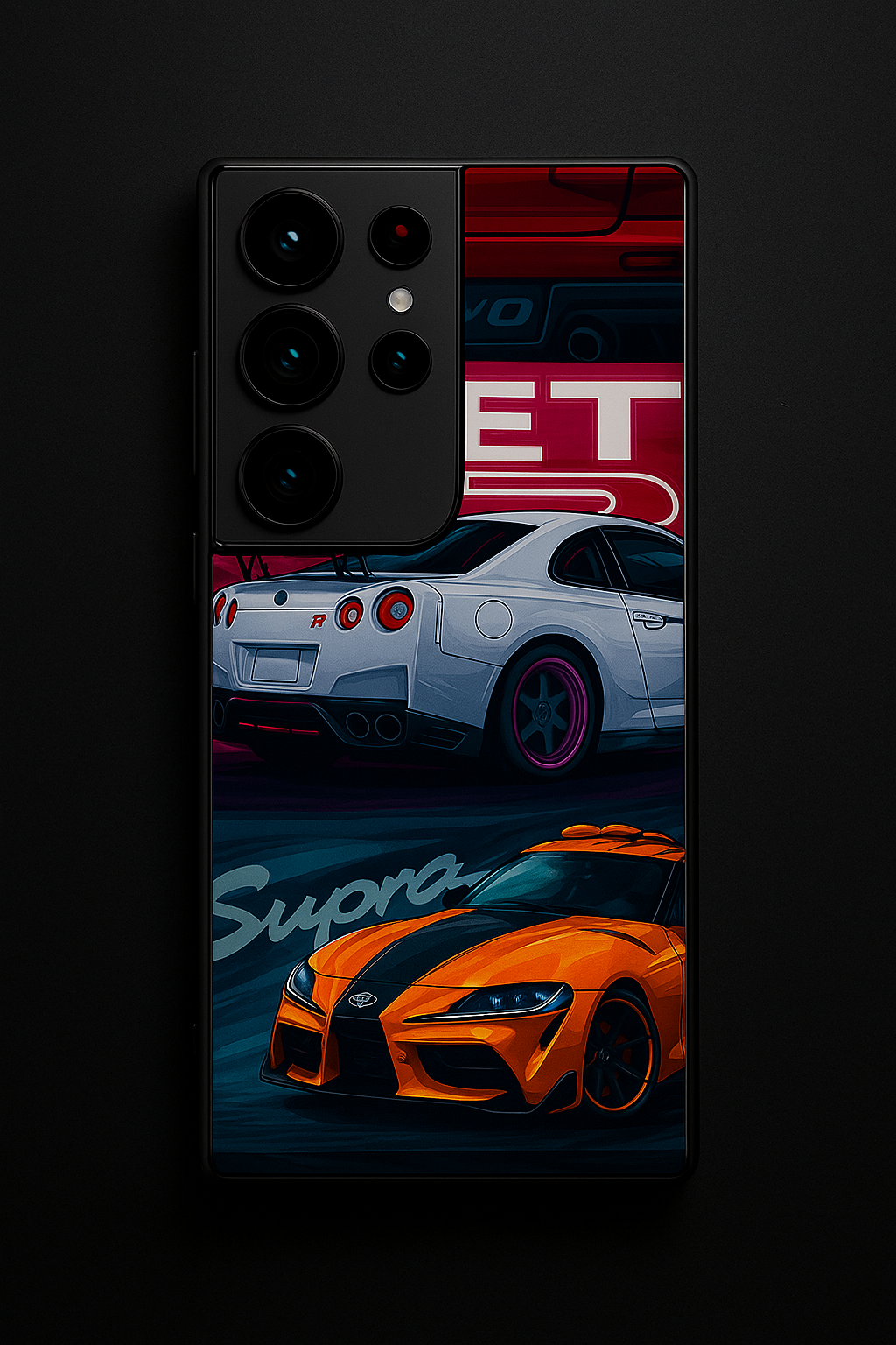 Super Cars Premium Glass Back Cover For Samsung Galaxy S, A, M & F Series