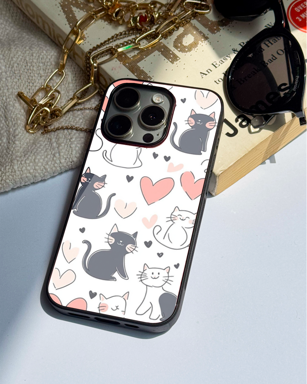 Meowgical Hearts iPhone Covers (11–16) Series | Cute Design