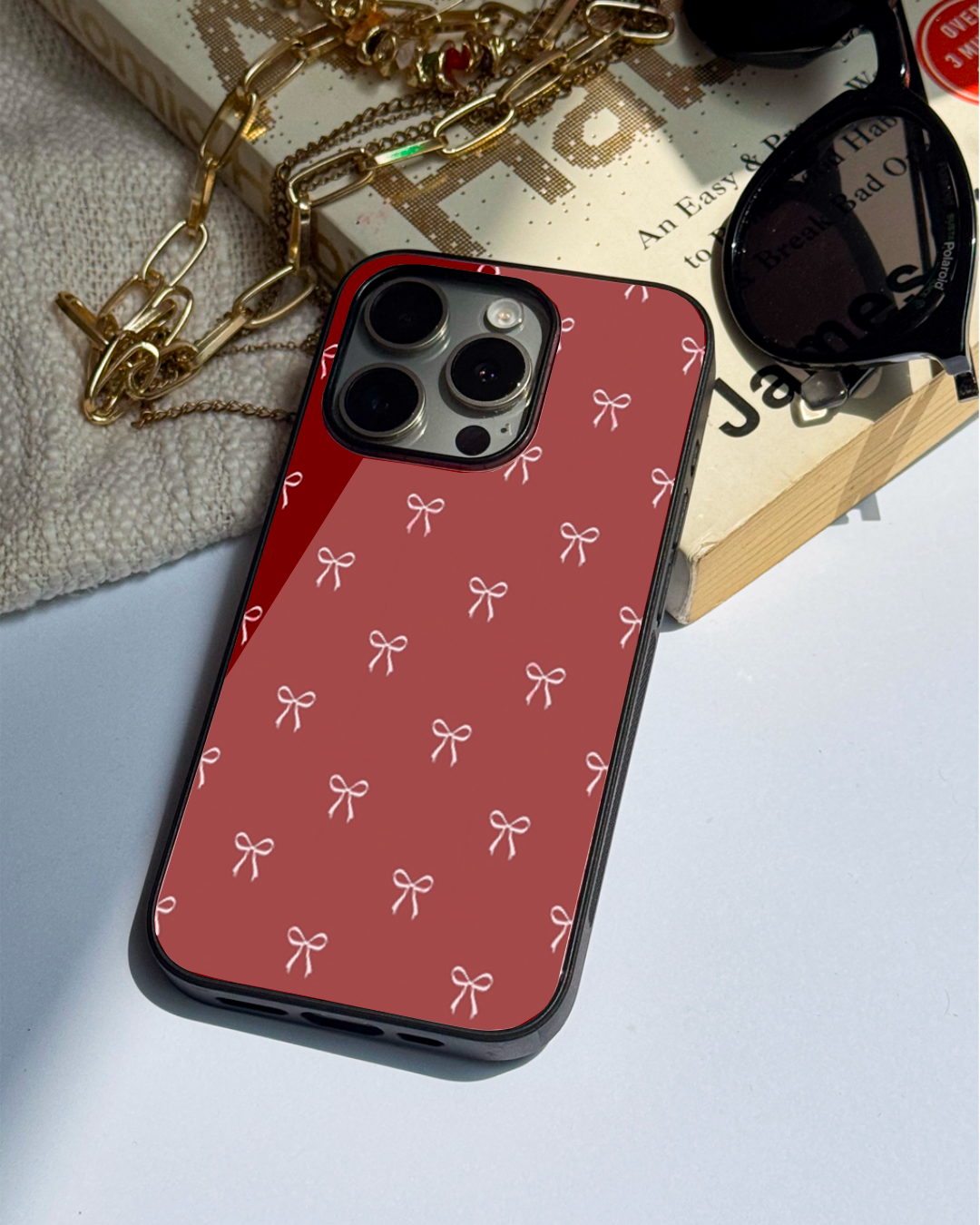 Cute & Quirky Velvet Bow iPhone Covers (11–16) Series