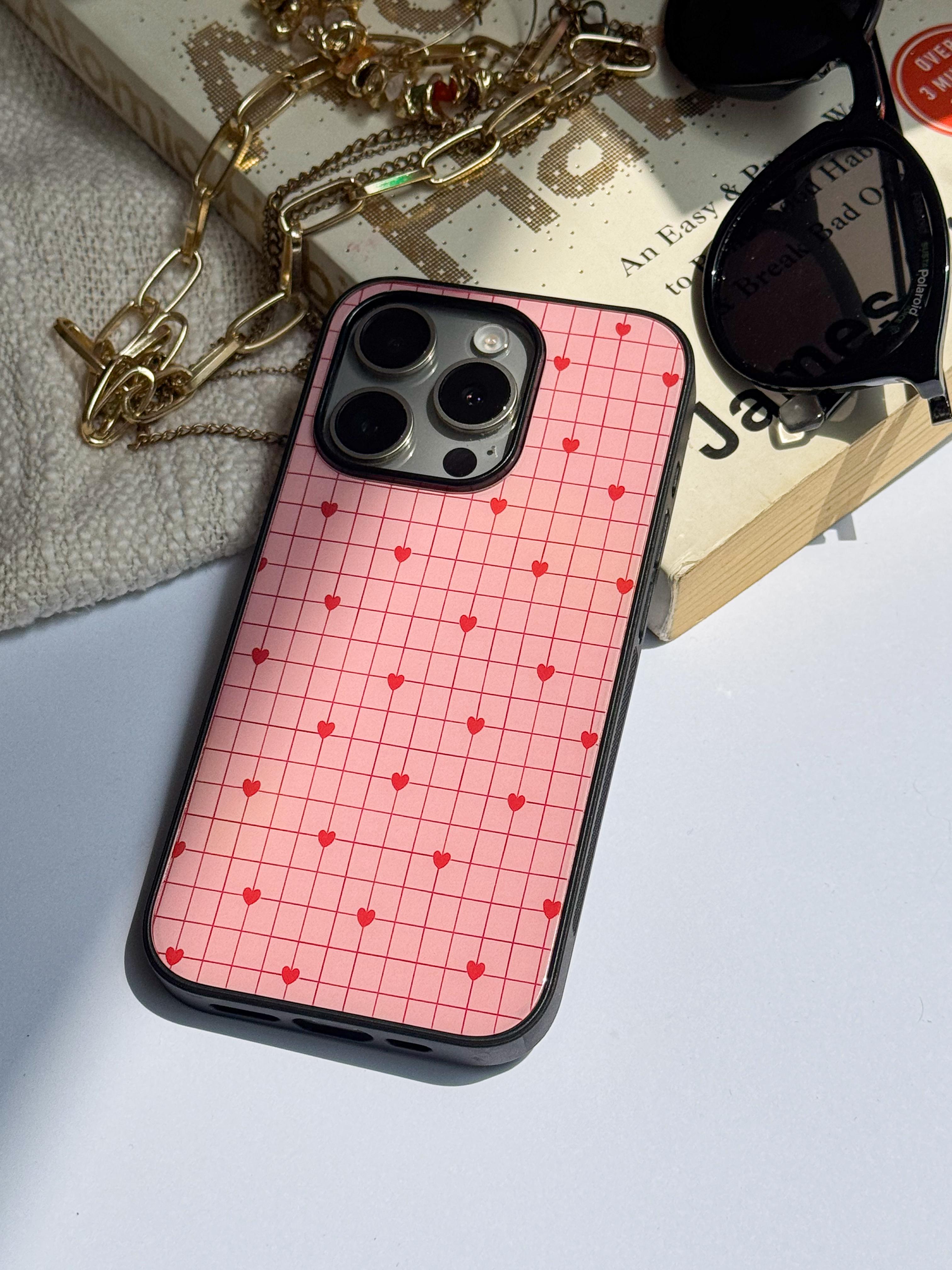 Cute & Quirky HeartGrid iPhone Covers (11–16) Series